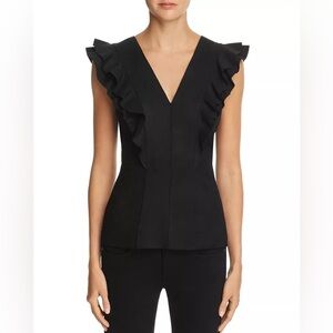 Bailey 44 Black Sleeveless Ruffled Fitted Blouse, small